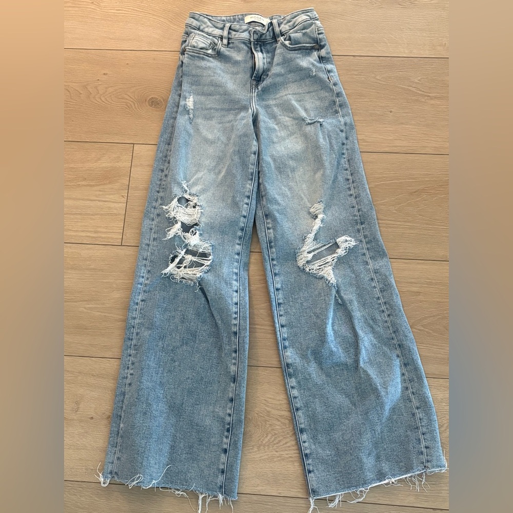 Blue Flare Wide Leg hidden jeans